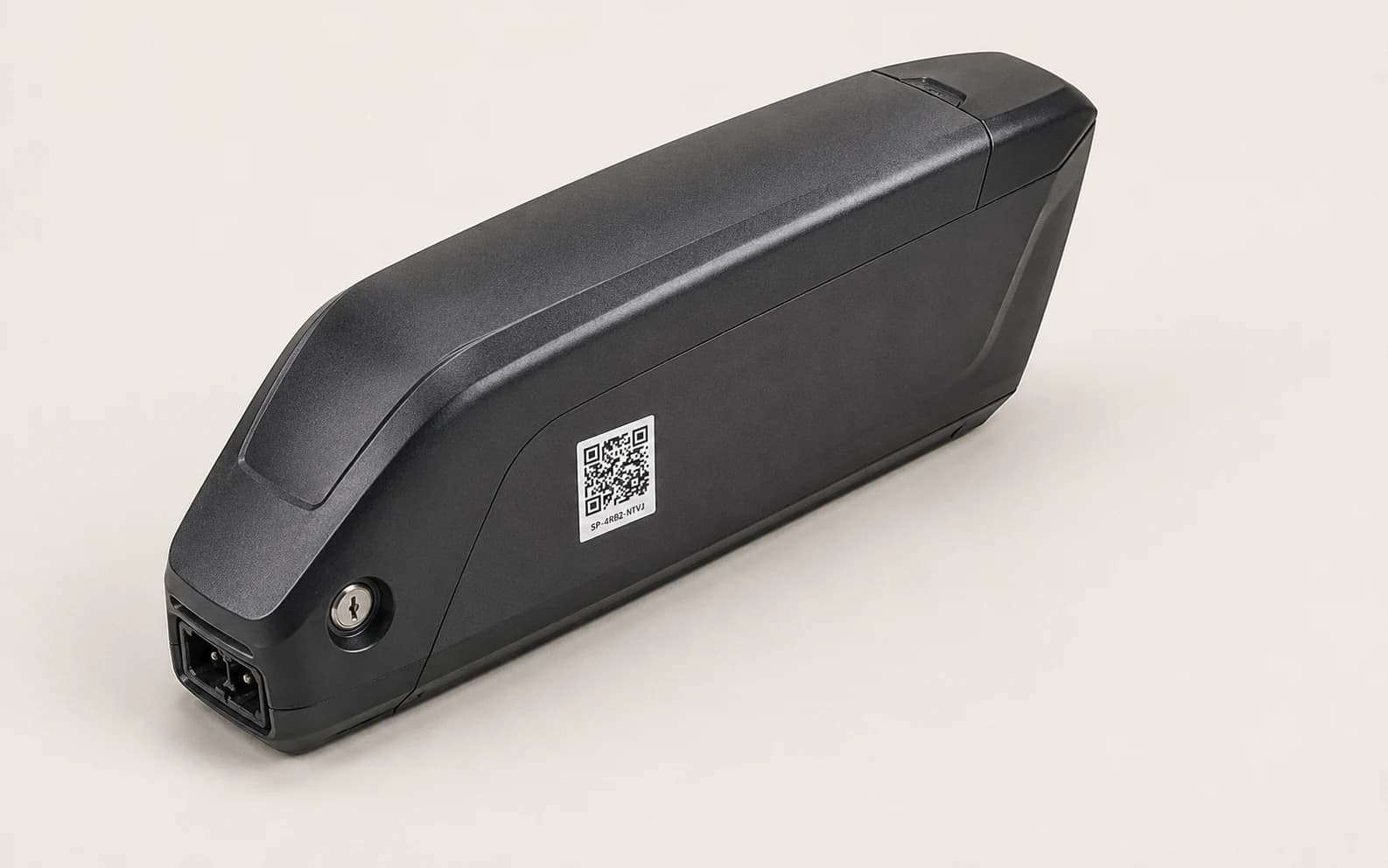 E-bike down-tube battery pack carrying passport label SP-4RB2-NTVJ